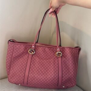 Gucci Rose Pink Monogram Tote